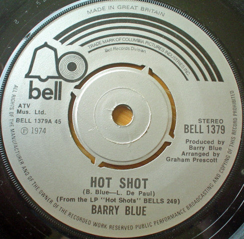 Barry Blue - Hot Shot (7", Single)