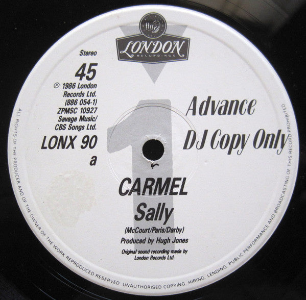 Carmel (2) - Sally (12", Single, Promo)