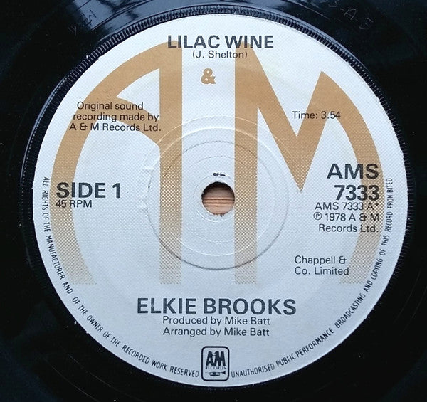 Elkie Brooks - Lilac Wine (7", Single, Mel)