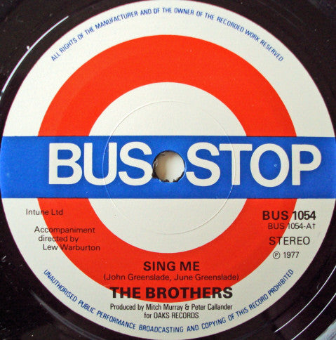 The Brothers (10) - Sing Me (7", Single, Sol)