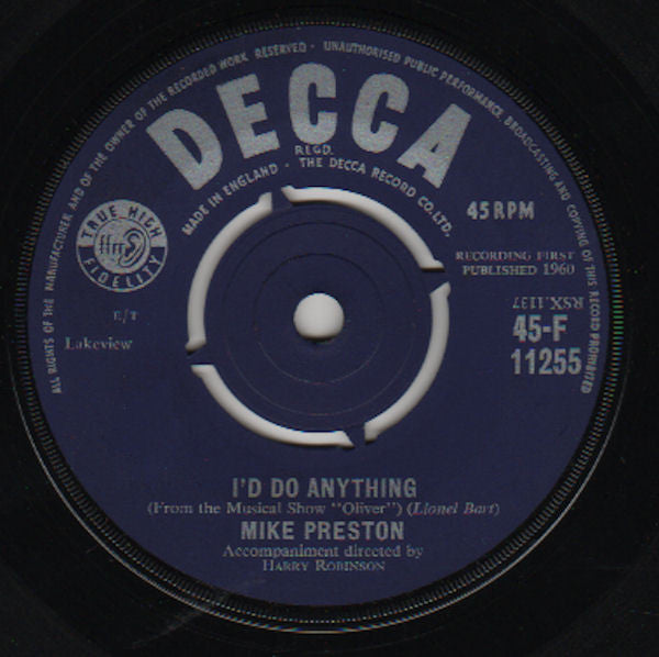 Mike Preston - I'd Do Anything (7")