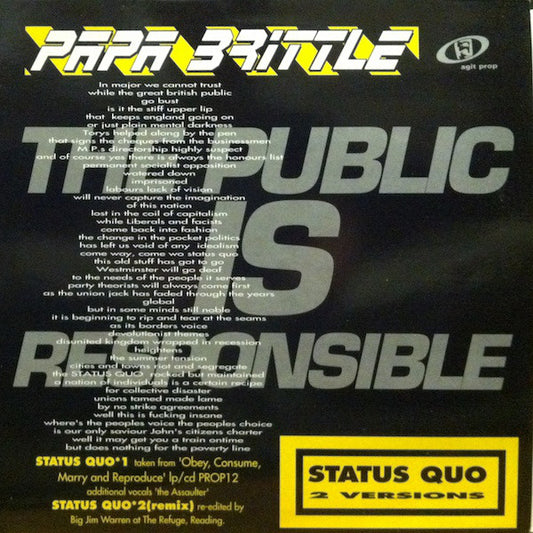 Papa Brittle - Status Quo / Global Intensifed Nationalism (12")