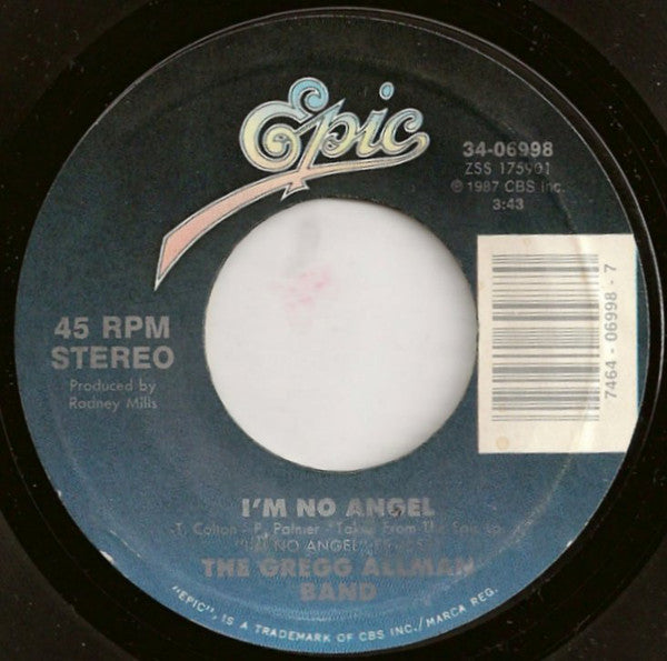 The Gregg Allman Band - I'm No Angel (7", Single, Styrene)