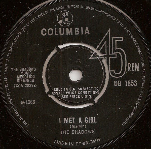 The Shadows - I Met A Girl  (7", Single)