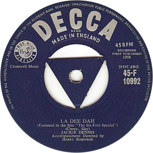 Jackie Dennis - La Dee Dah (7", Single)