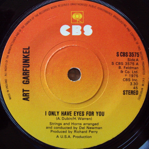 Art Garfunkel - I Only Have Eyes For You (7", Single, Sol)