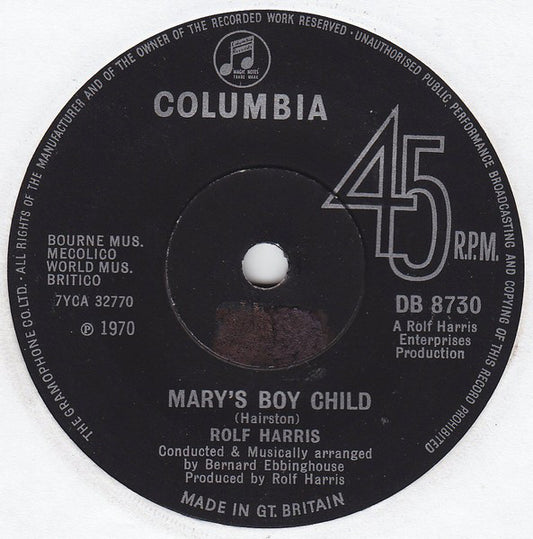 Rolf Harris - Mary's Boy Child (7")