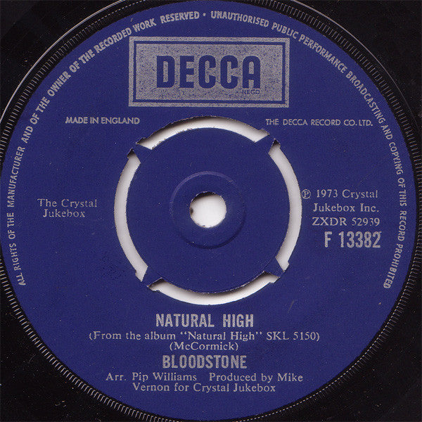 Bloodstone - Natural High (7", Single)