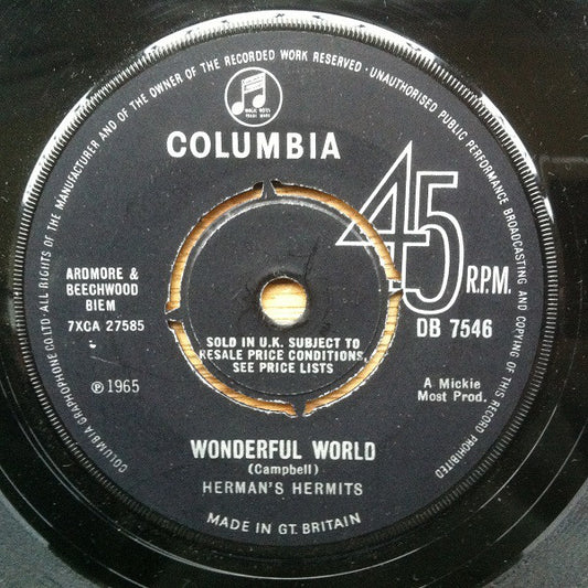 Herman's Hermits - Wonderful World (7", Single)