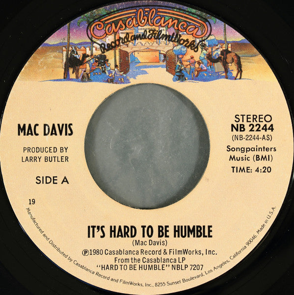 Mac Davis - It's Hard To Be Humble (7", Styrene, 19 )