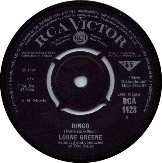 Lorne Greene - Ringo / Bonanza (7", Single)