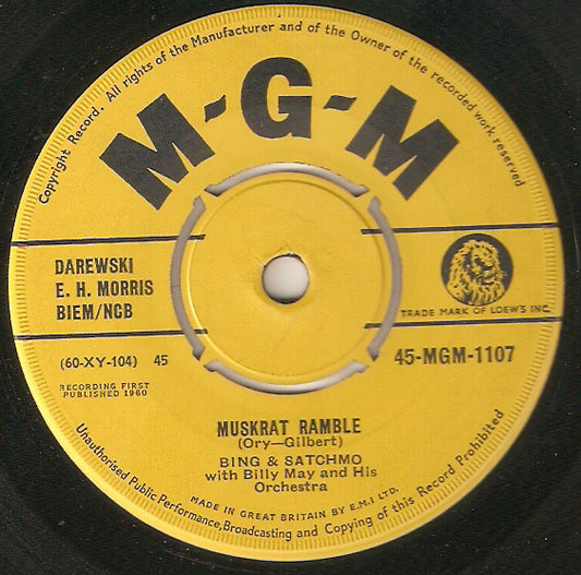 Bing* & Satchmo (2) - Muskrat Ramble / Dardanella (7")