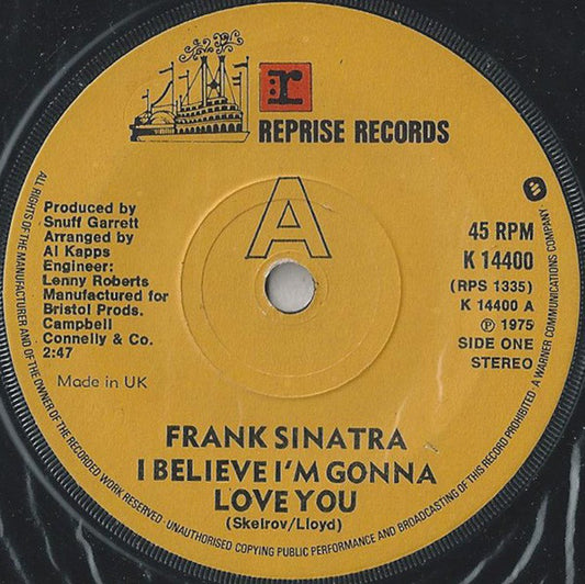 Frank Sinatra - I Believe I'm Gonna Love You (7", Single)