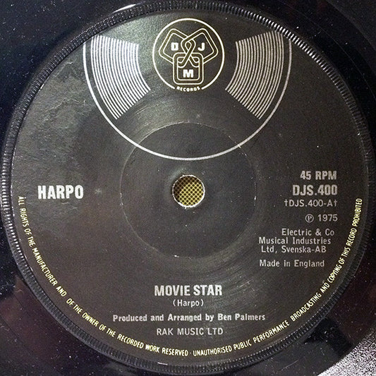 Harpo - Movie Star (7", Single)