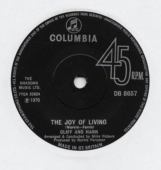 Cliff* And Hank* - The Joy Of Living (7", Single)