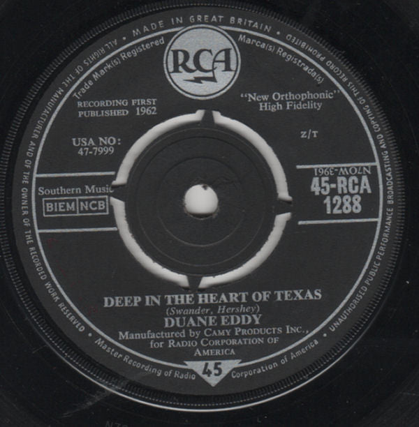 Duane Eddy - Deep In The Heart Of Texas (7", Single, Mono)