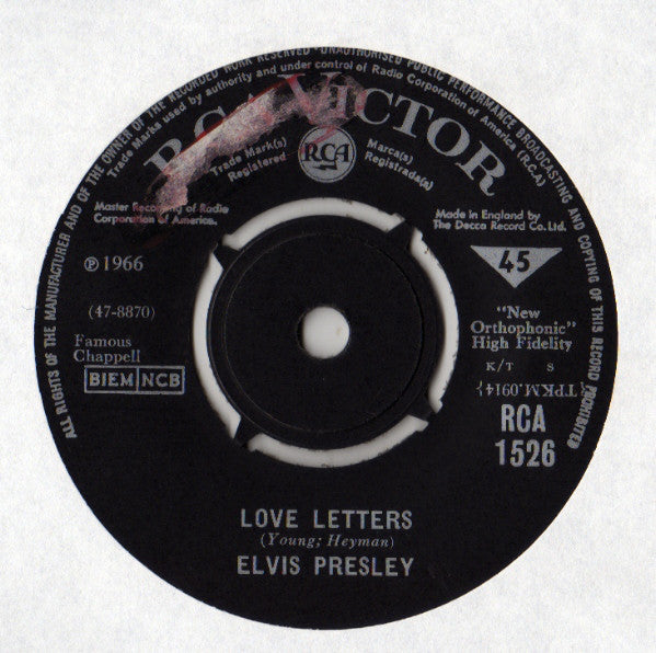 Elvis Presley - Love Letters (7")