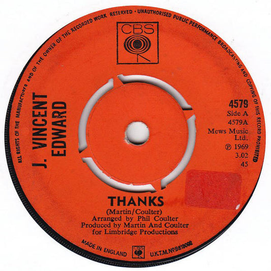 J. Vincent Edward* - Thanks (7")