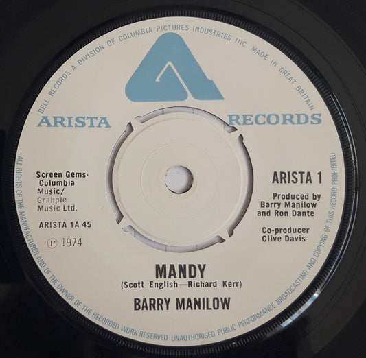 Barry Manilow - Mandy (7", Single)