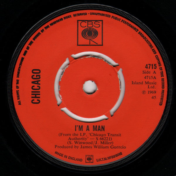 Chicago (2) - I'm A Man (7", Single)