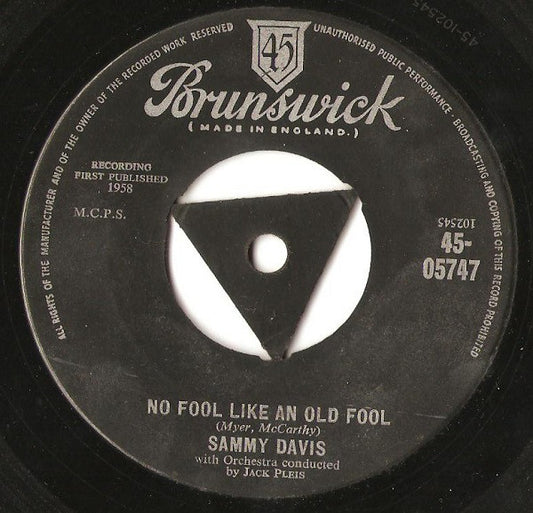 Sammy Davis* - No Fool Like An Old Fool / Unspoken (7", Single)