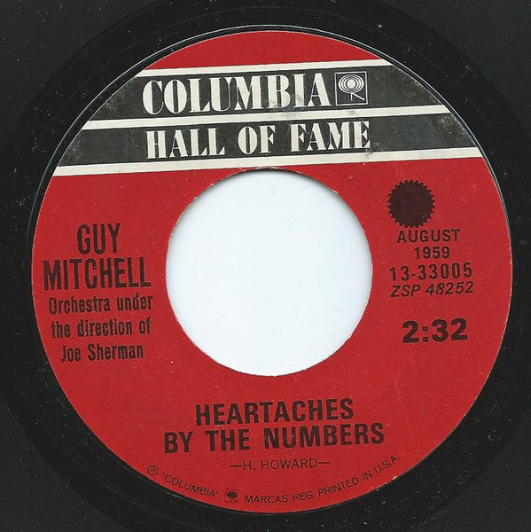 Guy Mitchell - Heartaches By The Number (7", Single, RE)