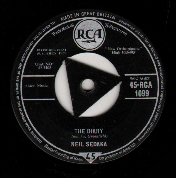 Neil Sedaka - The Diary (7", Single)