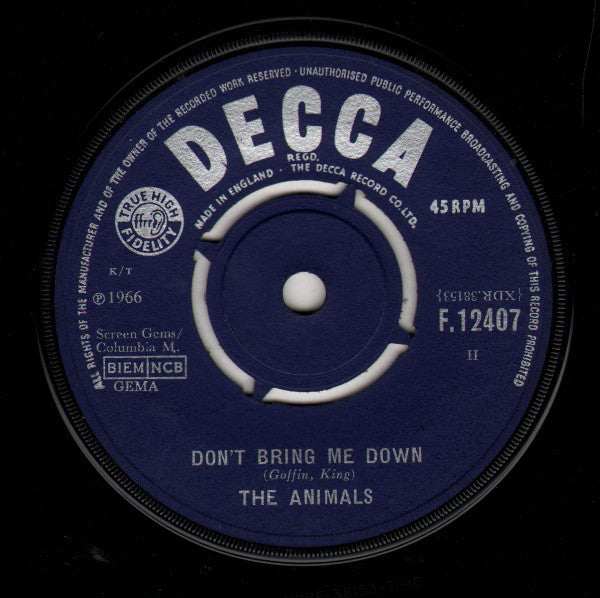 The Animals - Don't Bring Me Down (7", Single)