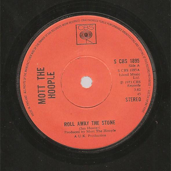 Mott The Hoople - Roll Away The Stone (7", Single, Sol)