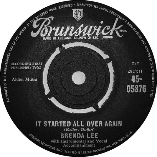 Brenda Lee - It Started All Over Again / Heart In Hand (7", Single)