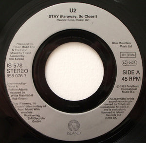 U2 / Frank Sinatra With Bono - Stay (Faraway, So Close!) / I've Got You Under My Skin (7", Single, Jukebox)