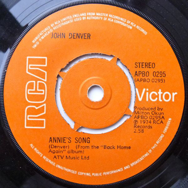 John Denver - Annie's Song (7", Pus)