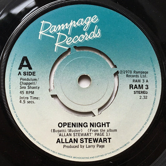 Allan Stewart (2) - Opening Night (7", Single)