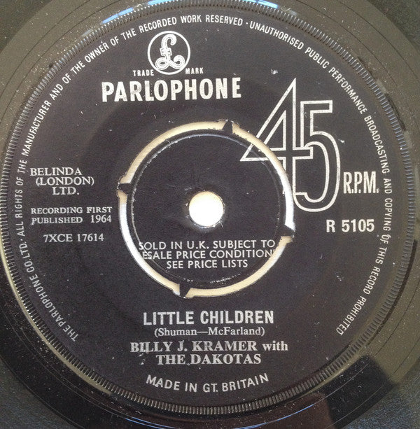 Billy J. Kramer With The Dakotas* - Little Children (7", Single)