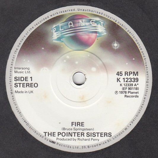 Pointer Sisters - Fire (7", Single)