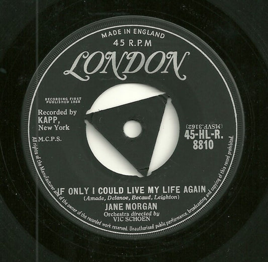 Jane Morgan - If Only I Could Live My Life Again (7", Single, Tri)