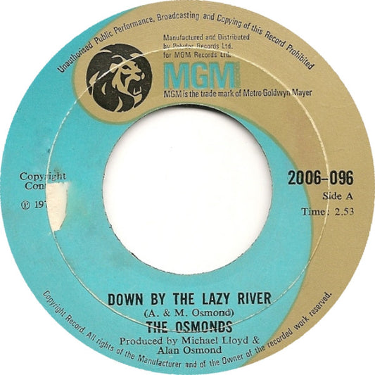 The Osmonds - Down By The Lazy River (7", Single)