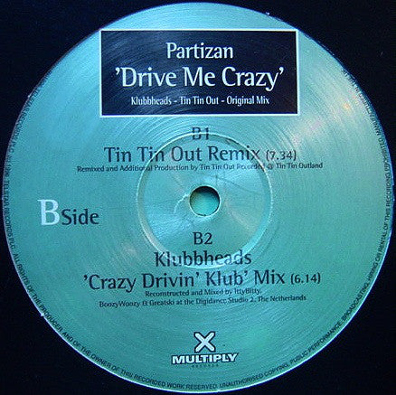 Partizan - Drive Me Crazy (12")