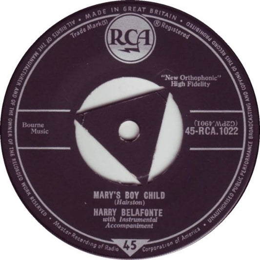 Harry Belafonte - Mary's Boy Child (7", Single)