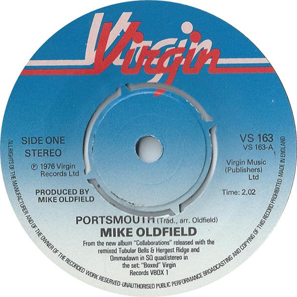 Mike Oldfield - Portsmouth (7", Single, RE, Kno)