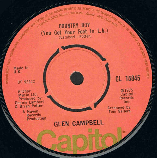 Glen Campbell - Country Boy (You Got Your Feet In L.A.) / Record Collector's Dream (7")