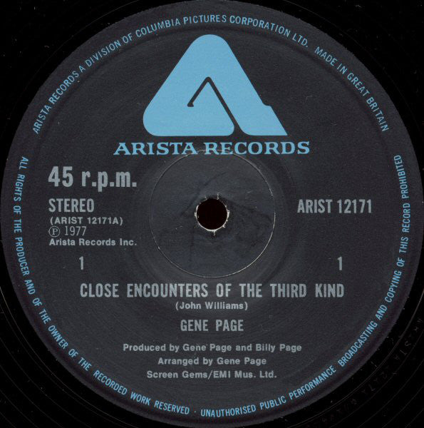 Gene Page - Close Encounters Of The Third Kind (12")