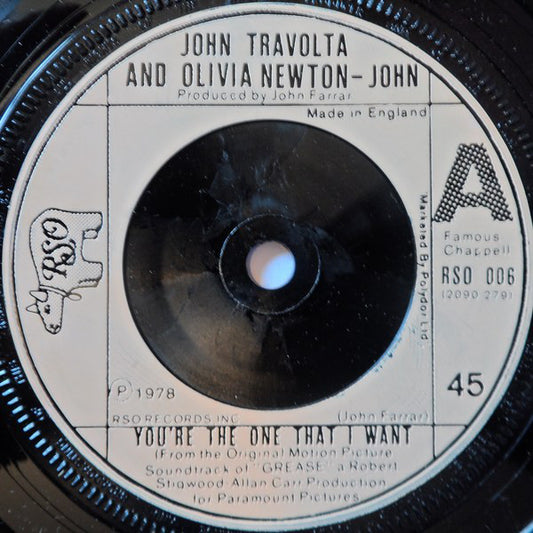 John Travolta And Olivia Newton-John - You're The One That I Want  (7", Single, Bei)