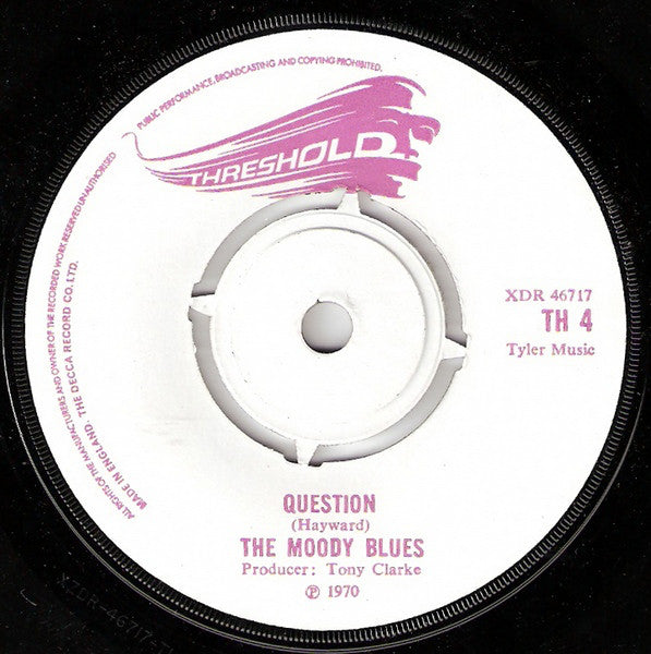 The Moody Blues - Question / Candle Of Life (7", Single, Whi)