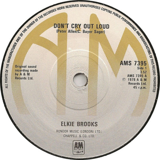 Elkie Brooks - Don't Cry Out Loud / Got To Be A Winner (7", Single)