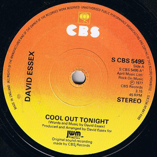 David Essex - Cool Out Tonight (7", Single)