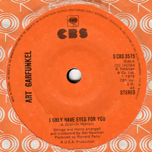 Art Garfunkel - I Only Have Eyes For You (7")