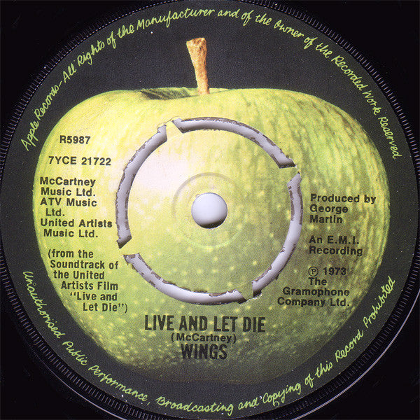 Wings (2) - Live And Let Die  (7", Single, Kno)