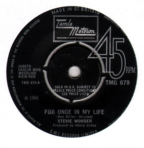 Stevie Wonder - For Once In My Life (7", Single, Fou)