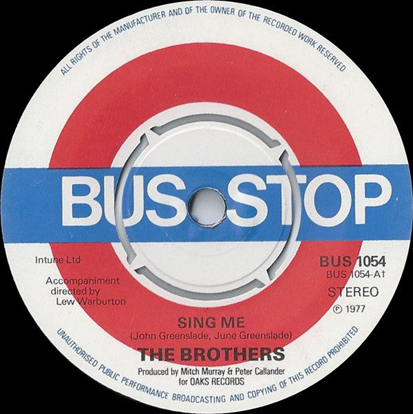 The Brothers (10) - Sing Me (7", Single, Kno)